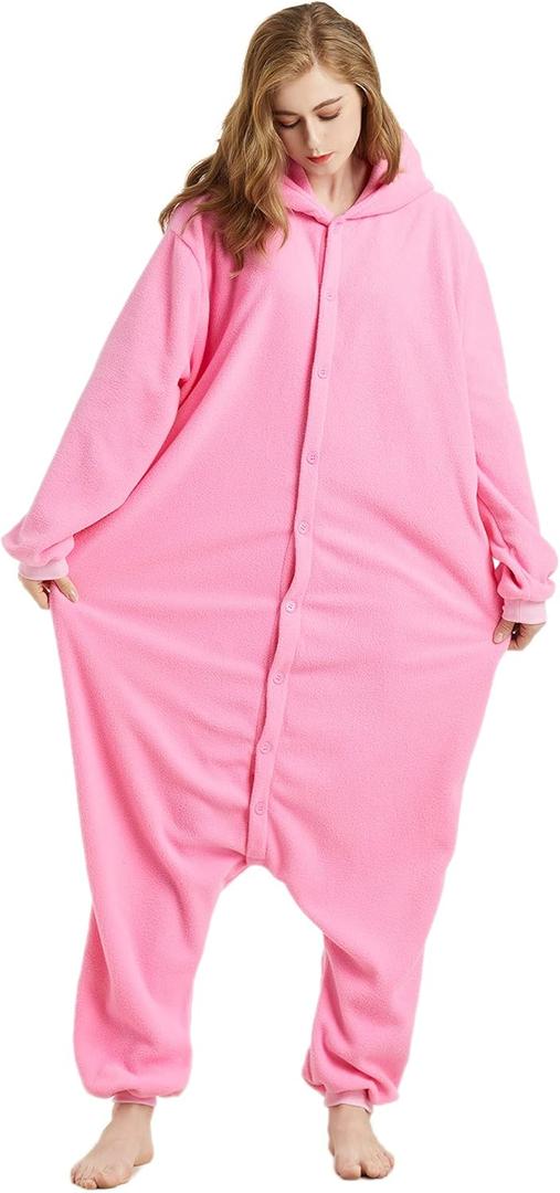 YIYTREE Onesies Adult Cartoon Costume Pajamas Cosplay Jumpsuit for Christmas (Medium, Pink)