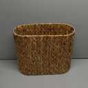 Wicker Toilet Paper Holder Stand Basket, 9 Rolls Toilet Paper Storage Basket Bathroom Organizer with Handles, Water Hyacinth Toilet Paper Organizer for Bathroom Storage