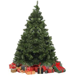 7ft Christmas Trees, Premium Hinged Artificial Christmas Tree Holiday Pine Trees with PVC Branch Tips Easy Assembly Metal Stand& Foldable Base Xmas Tree for Home, Office, Party Decoration.