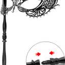 Thmyo Couple Masquerade Masks Set with Holding Stick, Venetian Handheld Party Mask for Women and Men Party Costumes Accessory