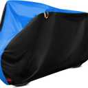 Bike Cover Outdoor All Weather Waterproof Rain Sun UV Dust Wind Proof with Lock Hole for Mountain & Road Bikes with Storage Bag XL (Black & blue, 79 x 27.5 x 44 inches)