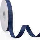 Navy Blue 5/8" X 50 Yards Solid Color Double Faced Grosgrain Ribbon for Gifts Wrapping, Wedding, Party, Crafts