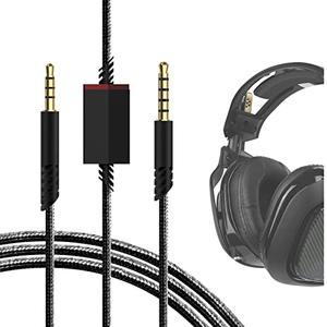 Gaming Audio Cable Compatible with Astro A40tr, A40, A30, A10/A10(Gen 2) Gaming Headset, 3.5mm Auxiliary Replacement Stereo Cable with Mute Control (6 ft / 2 m)