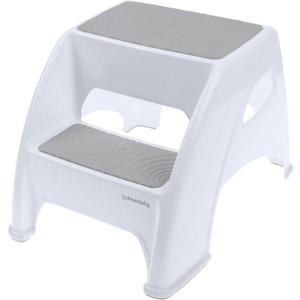Dreambaby Toddler & Me 2 Step Stool - Designed for Kids & Adults - Holds up to 300lbs Maximum Weight Capacity - 10.5inch Tall & 15.4inch Wide - with Anti Slip Base Pads - Grey - Model L6072