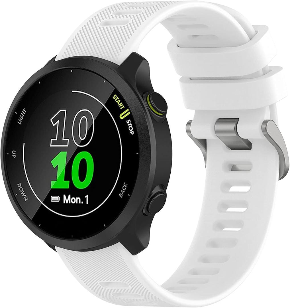 TopPerfekt Band Compatible with Garmin Forerunner 55 20mm Soft Silicone Replacement Watch Band Strap Wristband for Forerunner 570 42mm/165/158/645/245/Vivoactive 5/6/Venu 2 Plus/Galaxy watch 4 42MM