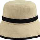 Zylioo XXL XL L Bucket Hat for Big Heads,Faux Linen Summer Cool Sun Hats,Giant Lightweight Travel Hats with Chin Strap (Beige)