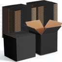 Yeaqee 72 Pcs Shipping Boxes Corrugated Cardboard Small Shipping Boxes for Packaging Mailing Packing Moving Small Business Storage Crafts Gifts(4x4x4 Inch,Black)