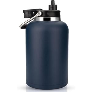 Zenbo One Gallon Jug with Straw,Keeps Cold up to 48 Hours - 128 oz Double Wall Vacuum Insulated Water Bottle, Sweat-Proof & Leak-Proof, Stainless Steel Thermos for Hot & Cold Drinks