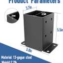 4x4 Post Base 2 Pcs, Heavy Duty Post Anchor with Anti-Corrosive Partition, Inner Size 3.5"x3.5", 13 Gauge Thick Solid Steel, Rust-Proof Powder-Coated Wood Fence Post Brackets for Support Deck, Pergola