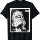 Frankenstein Retro Horror Vintage Halloween Costume T-Shirt, Small, Black, Size Large