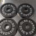 Cast Iron 2-Inch Olympic Weight Plates Set for Strength Training, Barbell Free Weight Plate Set for Weightlifting in Home Gym, Multiple Sizes From 2.5LB to 40LB