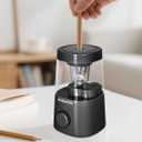 Electric Pencil Sharpener, Helical Blade Automatic Pencil Sharpener, Battery/USB Cord Operated Adjustable Sharpness for 6-8 mm Pencil, Classroom, School, Office, Home, Black