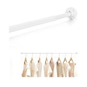 TYRON 1 Psc Small Closet Rod for Hanging Clothes, Adjustable Closet Rod 18 to 30 Inches, 1/2" Diameter, Metal Closet Bar Hanging Rod for Closet Wardrobes Laundry RV (White)