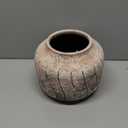 ALMA Artisanal Textured Ceramic Vases Pot|Short Wide Flower Vase for Rustic Farmhouse Home Decor|Wide Mouth Vintage Terracotta Vase Ideal for Shelf Decor Aesthetic Room (Round-8", Peachy Beige)