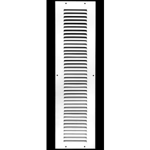 HVAC Premium 6'' x 22'' [Duct Opening] Flat Stamped Steel Return Air Grille - Sidewall and Ceiling - HVAC Vent Duct Cover - White [Outer Dimensions: 7.75''w X 23.75''h]