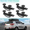 X AUTOHAUX 4 PCS Universal Roof Box U Bolt Clamps Rooftop Cargo Carrier Rack Bolts 83mm Internal Width W/ 8 Lock Nuts and 2 Straps Cargo Carrier Mounting Fitting Iron Bolts for 40mm Thick