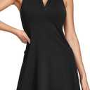 IUGA Tennis Dresses for Women Golf Dress with Shorts Underneath Built-in Bra Workout Exercise Athletic Dress with Pockets (XX-Large, Black)