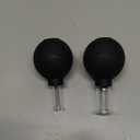 Nuanchu 2 Pieces Facial Cupping Set, Glass Cupping Cups Glass Silicone Cups Vacuum Suction for Face Skin Back Shoulder Muscle(1 Inch and 0.65 Inch Diameter, Black)