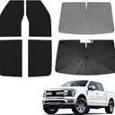 KUST Windshield Sun Shade Umbrella for Ford F150 Hybrid 2021 2022 2023 2024 2025 2026 Rear Window Shades 100% UV Protection and Blackout Privacy 5PCS Car Window Covers Accessories