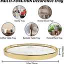 Vanity Perfume Round Decorative Storage Tray - White Circular Organizer for Bathroom, Bedroom Countertop - Dresser Tray for Perfume, Lotion Bottle, Cosmetics