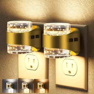 Briignite Night Light 2 Pack, Dimmable Night Lights Plug Into Wall with Bubble Design 3000K/4000K/5000K & 3 Brightness Levels for Baby Nursery Hallway Bathroom Kids Room, 3CCT (Small)