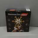 Christmas Star Tree Topper Lighted with 6 Projection Modes, 12-Pointed Star Christmas Tree Topper with Built-in LED Rotating Lights, Gold Christmas Tree Ornament for Xmas Holiday Decorations