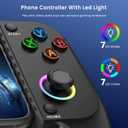 Wireless Phone Controller and Storage Case for iPhone/Android with Hall Joystick, LED, No Deadzone Mobile Gaming Controller Support Xbox Game Pass, Steam Link, GeForce Now, Call of Duty, Cloud Gamepad for iOS