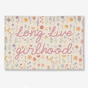 Girls Bedroom Playroom Wall Decor, Girls Toddler Nursery Linen Banner, Playroom Wall Decor for Nursery Girl, FLoral Kids Bedroom Dorm Decorations Room Banner 20x30 Inch