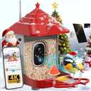 Smart Bird Feeder with Camera, Solar Panel & 5200mAh Battery, 4K HD Video, AI Identification, Instant Arrival Alerts & Alarm, IP65 Weatherproof, 32GB Card, 2L Capacity, for Bird Lover