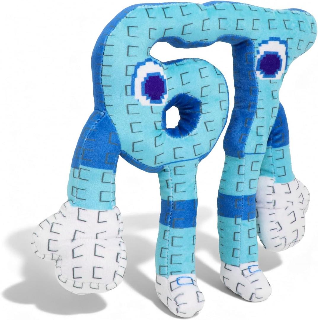 67 Plush Toy 10 Inches Soft Stuffed Number Character Inspired by Steal A Brainrot Cute Blue Pixel-Style Plushie for Kids and Collectors (A-Number-67)