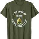 Staff Sergeant SSG Retired Army Military Retirement Gifts T-Shirt, Large Size
