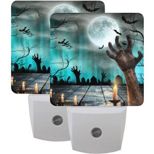 2Pack Halloween Night Light Plug-in,Dusk to Dawn Smart Sensor Led Nightlight for Bedroom Bathroom Kitchen Hallway Stairs Energy Efficient Decor Desk Lamp (color-12)