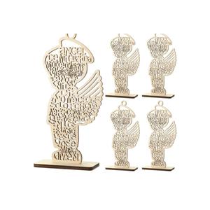 Briwooody 18 Pcs First Communion Angel Centerpieces Guardian Angel Wings Boy Wooden Baptism Centerpiece for Table, Centros De Mesa para Bautizo, Religious Baptism Favors for Baby Shower Party Decor