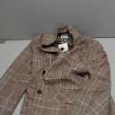 ELLEVEN Women's Lapel Collar Plaid 2 Button Boyfriend Blazer Suit Houndstooth Work Office Blazer Jacket (Large)