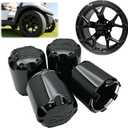 Golf Cart SS Wheel Center Cap Cover, ITP Push in Style Wheel Hub Caps Dust Cover for EZGO Club Car Yamaha and Other Models 8,10,12,14 inch Wheel,4 PCS(Gloss Black with Black SS)