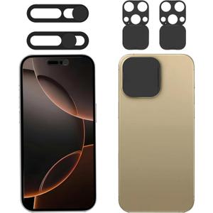 Privacy Cover Compatible for iPhone 16 Pro/iPhone 16 Pro Max with Front Camera Cover,Protect Privacy and Security But Not Affect Facial Recognition, 2 Pack