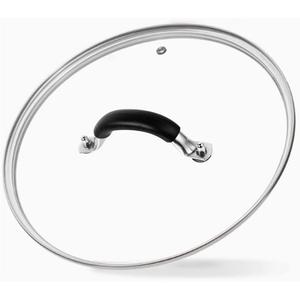12 Inch Tempered Glass Lid for Lodge 12" Cast Iron Skillets & 7QT Dutch Ovens -Stainless Steel Handle and Rim (12 INCH LID)