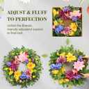 Spring Wreaths for Front Door, 24 Inch Greenery Front Door Wreath with Peonies Dahlias Hydrangeas, Artificial Home Decorations for Indoor Outdoor Window Wall,Outside Floral Wreath Decor for Home Porch