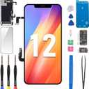 for iPhone 12/12 Pro Screen Replacement 6.1" with Ear Speaker Proximity Sensor 12Pro 3D Touch LCD Display Digitizer Full Assembly Front Earpiece Repair Kits Fix Tools A2172 A2402 A2403 A2404