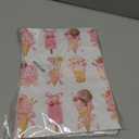 2 x FYSUIMU 6 Sheets Summer Wrapping Paper - Not Roll - Pink Bow Ice Cream Popsicle Gift Wrap Paper Folded Flat for Gathering Parties DIY Crafts, 19.7 x 27.6 Inch