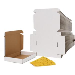 RLAVBL 100 Pack 7x5x1 Small Shipping Boxes, White Corrugated Cardboard Mailer Box for Packing Mailing Small Business
