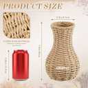 Ctosree Small Wicker Vase for Flowers, 8 Inch Lightweight Woven Farmhouse Boho Tabletop Vase, Rustic Style Decorative Basket for Living Room Shelf Centerpiece Entryway