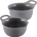 Rachael Ray Ceramics Nesting Mixing Bowl Set with Pour Spout, 1 Quart and 2 Quart - Dark Gray