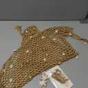 4 Pcs Mermaid Costume for Women Mermaid Crochet Skirt Swimwear Cover up Beach Necklace Starfish Hair Clip