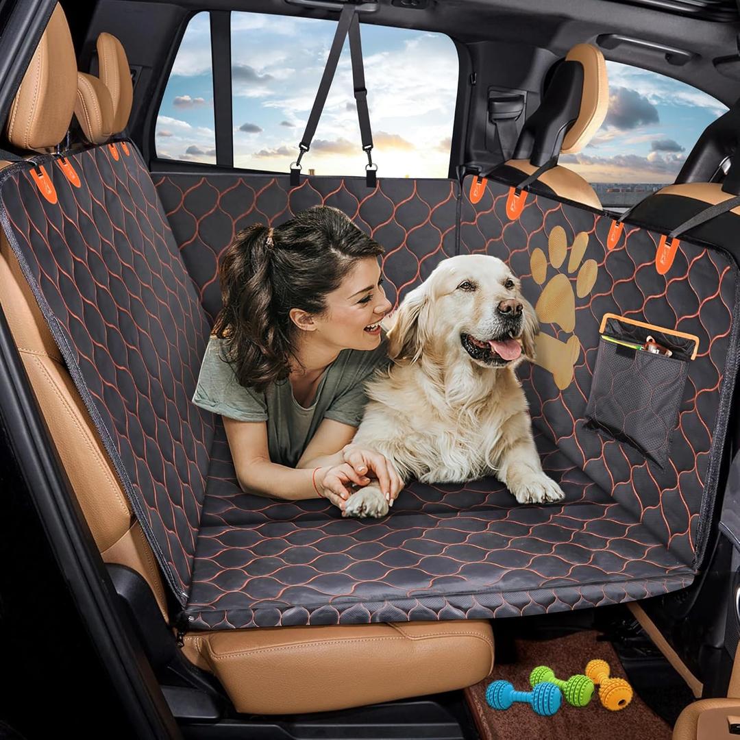 Dog car seat Cover, Dog Backseat Extender, pet Dog car seat, Dog car seat Cover, car Travel Bed Backseat Bed Cover, Thickened FoldableHard Bottom Waterproof Dog Bed for Cars SUV Trucks