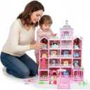 Dream Doll House for Girls Toys, 2026 Dollhouse 4-Story 17 Rooms with Dolls, Lights, Pets, Furniture & Accessories, Playset Toddler Playhouse Gift for for Girls Toys