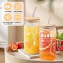 Nurse Gifts for Women, Nurse Appreciation Gift Baskets for Women, Nurses Week Gift Set, Nurse Graduation Birthday Box for Female 16 oz Can Glass, Makeup Bag, Bracelet