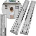 1 Pair Soft Close Stainless Steel Full Extension Drawer Hardware Slides 100 lb Load Capacity Side Mount Ball Bearing Self Close Kitchen Cabinet Rails Dresser Runners(Sliver,22 inch)