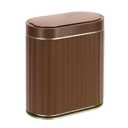 ELPHECO Bathroom Motion Sensor Trash can, 2 Gallon Automatic Garbage Can, Slim Plastic Smart Trash Can with Lid, Commercial Intelligent Trash Bin for Bedroom, Bathroom, Office, Brown Gold