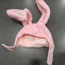 Easter Bunny Hat Ear Funny Plush Hood Women Costume Rabbit Hat Cosplay Halloween Party Holiday Hat, Pink